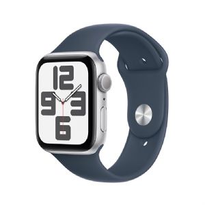 Apple Watch SE GPS 44mm Gümüş Rengi Alüminyum Kasa ve Fırtına Mavisi Spor Kordon