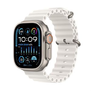 Apple Watch Ultra 2 GPS + Cellular 49mm Titanyum Kasa ve Beyaz Ocean Kordon