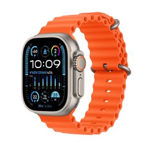 Apple Watch Ultra 2 GPS + Cellular 49mm Titanyum Kasa ve Turuncu Ocean Kordon